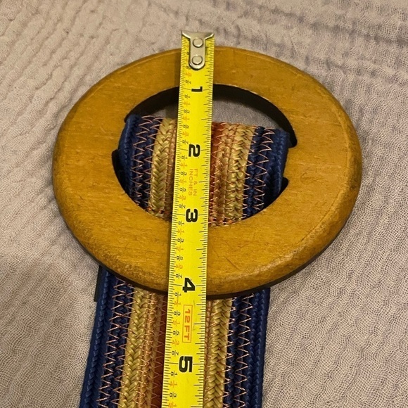 Zara colorful belt with wood buckle. Size 80 - Picture 10 of 13